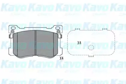 Комплект тормозных колодок, дисковый тормоз KAVO PARTS купить