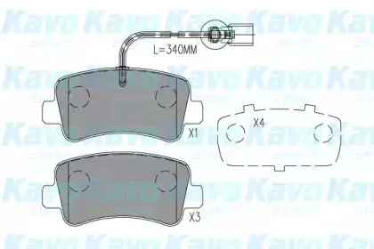Комплект тормозных колодок, дисковый тормоз KAVO PARTS купить