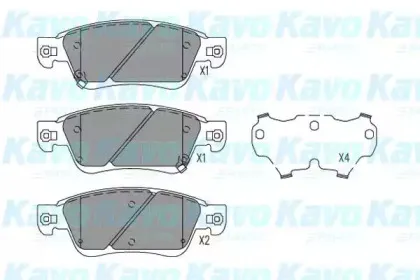 Комплект тормозных колодок, дисковый тормоз KAVO PARTS купить