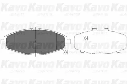 Комплект тормозных колодок, дисковый тормоз KAVO PARTS купить