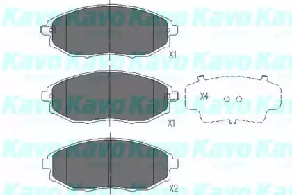 Комплект тормозных колодок, дисковый тормоз KAVO PARTS купить