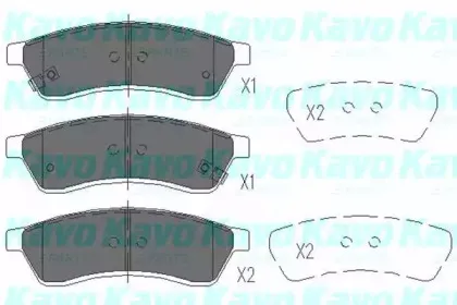 Комплект тормозных колодок, дисковый тормоз KAVO PARTS купить