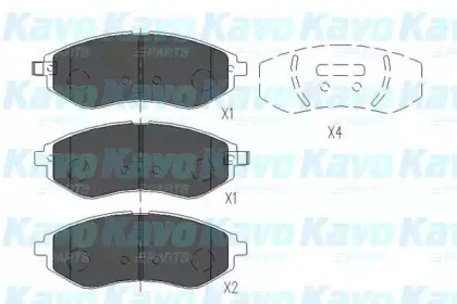Комплект тормозных колодок, дисковый тормоз KAVO PARTS купить