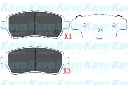 Комплект тормозных колодок, дисковый тормоз KAVO PARTS купить