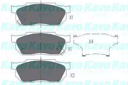 Комплект тормозных колодок, дисковый тормоз KAVO PARTS купить