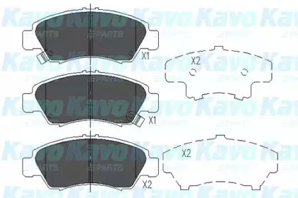 Комплект тормозных колодок, дисковый тормоз KAVO PARTS купить