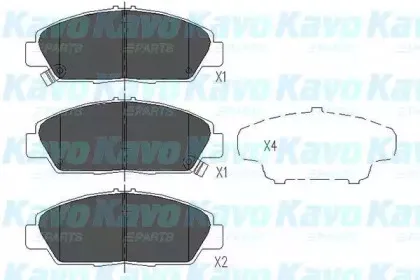 Комплект тормозных колодок, дисковый тормоз KAVO PARTS купить