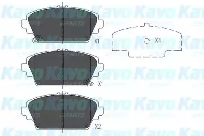 Комплект тормозных колодок, дисковый тормоз KAVO PARTS купить