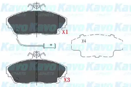 Комплект тормозных колодок, дисковый тормоз KAVO PARTS купить