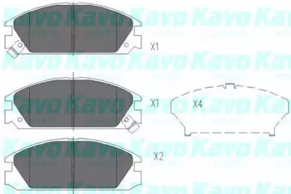 Комплект тормозных колодок, дисковый тормоз KAVO PARTS купить