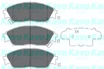 Комплект тормозных колодок, дисковый тормоз KAVO PARTS купить