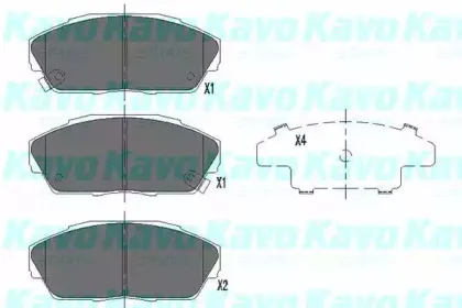 Комплект тормозных колодок, дисковый тормоз KAVO PARTS купить
