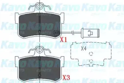 Комплект тормозных колодок, дисковый тормоз KAVO PARTS купить