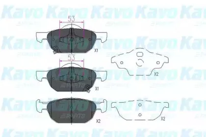 Комплект тормозных колодок, дисковый тормоз KAVO PARTS купить