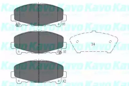 Комплект тормозных колодок, дисковый тормоз KAVO PARTS купить