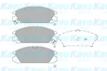 Комплект тормозных колодок, дисковый тормоз KAVO PARTS купить