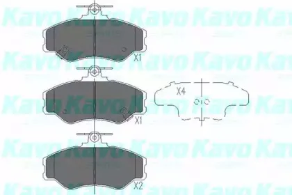 Комплект тормозных колодок, дисковый тормоз KAVO PARTS купить