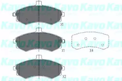 Комплект тормозных колодок, дисковый тормоз KAVO PARTS купить