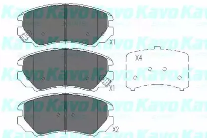 Комплект тормозных колодок, дисковый тормоз KAVO PARTS купить