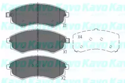 Комплект тормозных колодок, дисковый тормоз KAVO PARTS купить