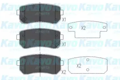 Комплект тормозных колодок, дисковый тормоз KAVO PARTS купить