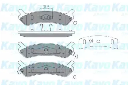 Комплект тормозных колодок, дисковый тормоз KAVO PARTS купить