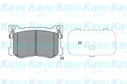 Комплект тормозных колодок, дисковый тормоз KAVO PARTS купить