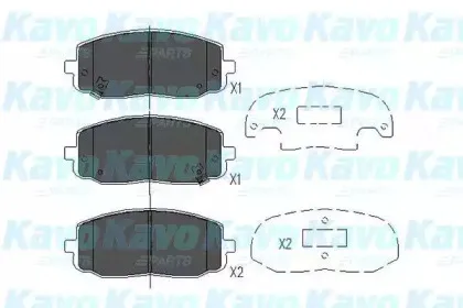 Комплект тормозных колодок, дисковый тормоз KAVO PARTS купить