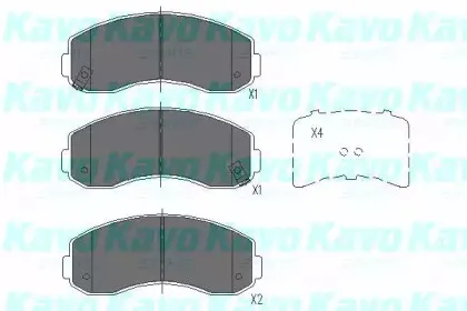 Комплект тормозных колодок, дисковый тормоз KAVO PARTS купить