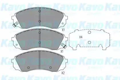 Комплект тормозных колодок, дисковый тормоз KAVO PARTS купить