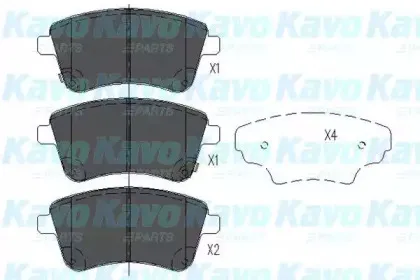 Комплект тормозных колодок, дисковый тормоз KAVO PARTS купить