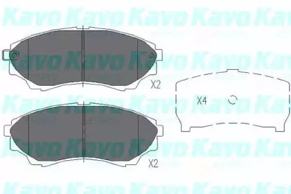 Комплект тормозных колодок, дисковый тормоз KAVO PARTS купить