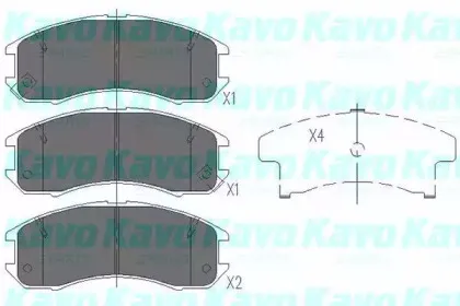 Комплект тормозных колодок, дисковый тормоз KAVO PARTS купить