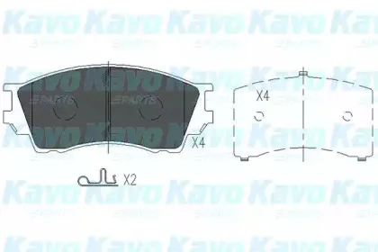 Комплект тормозных колодок, дисковый тормоз KAVO PARTS купить