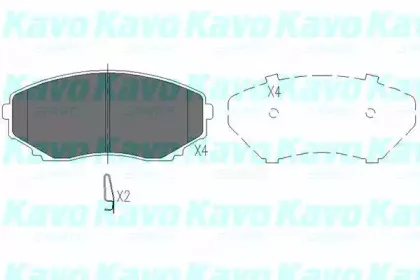 Комплект тормозных колодок, дисковый тормоз KAVO PARTS купить