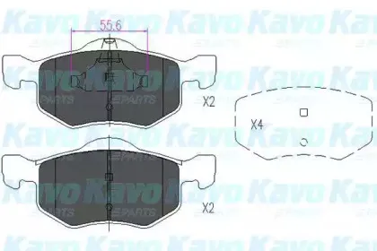 Комплект тормозных колодок, дисковый тормоз KAVO PARTS купить