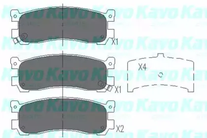 Комплект тормозных колодок, дисковый тормоз KAVO PARTS купить
