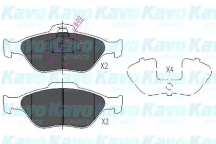Комплект тормозных колодок, дисковый тормоз KAVO PARTS купить