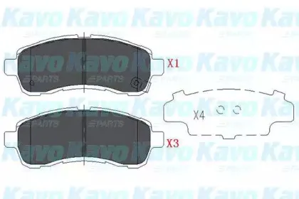 Комплект тормозных колодок, дисковый тормоз KAVO PARTS купить