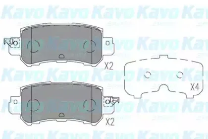 Комплект тормозных колодок, дисковый тормоз KAVO PARTS купить