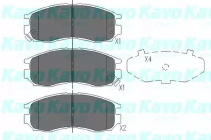 Комплект тормозных колодок, дисковый тормоз KAVO PARTS купить