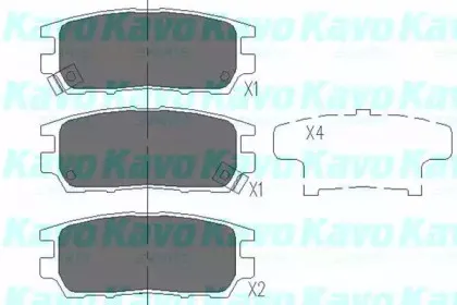 Комплект тормозных колодок, дисковый тормоз KAVO PARTS купить