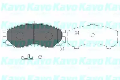 Комплект тормозных колодок, дисковый тормоз KAVO PARTS купить