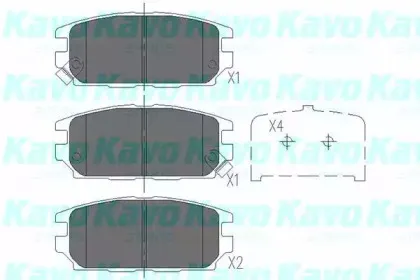 Комплект тормозных колодок, дисковый тормоз KAVO PARTS купить