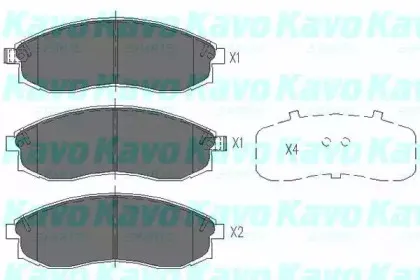 Комплект тормозных колодок, дисковый тормоз KAVO PARTS купить