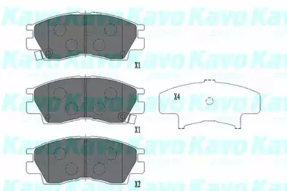Комплект тормозных колодок, дисковый тормоз KAVO PARTS купить