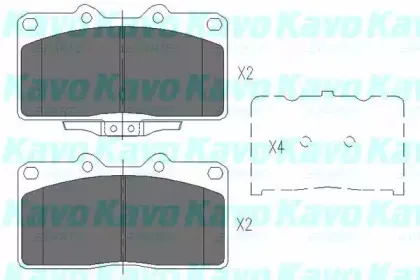 Комплект тормозных колодок, дисковый тормоз KAVO PARTS купить