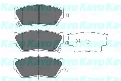 Комплект тормозных колодок, дисковый тормоз KAVO PARTS купить