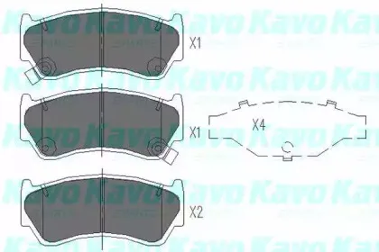 Комплект тормозных колодок, дисковый тормоз KAVO PARTS купить
