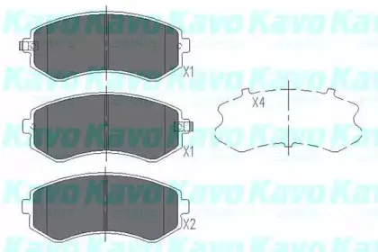 Комплект тормозных колодок, дисковый тормоз KAVO PARTS купить